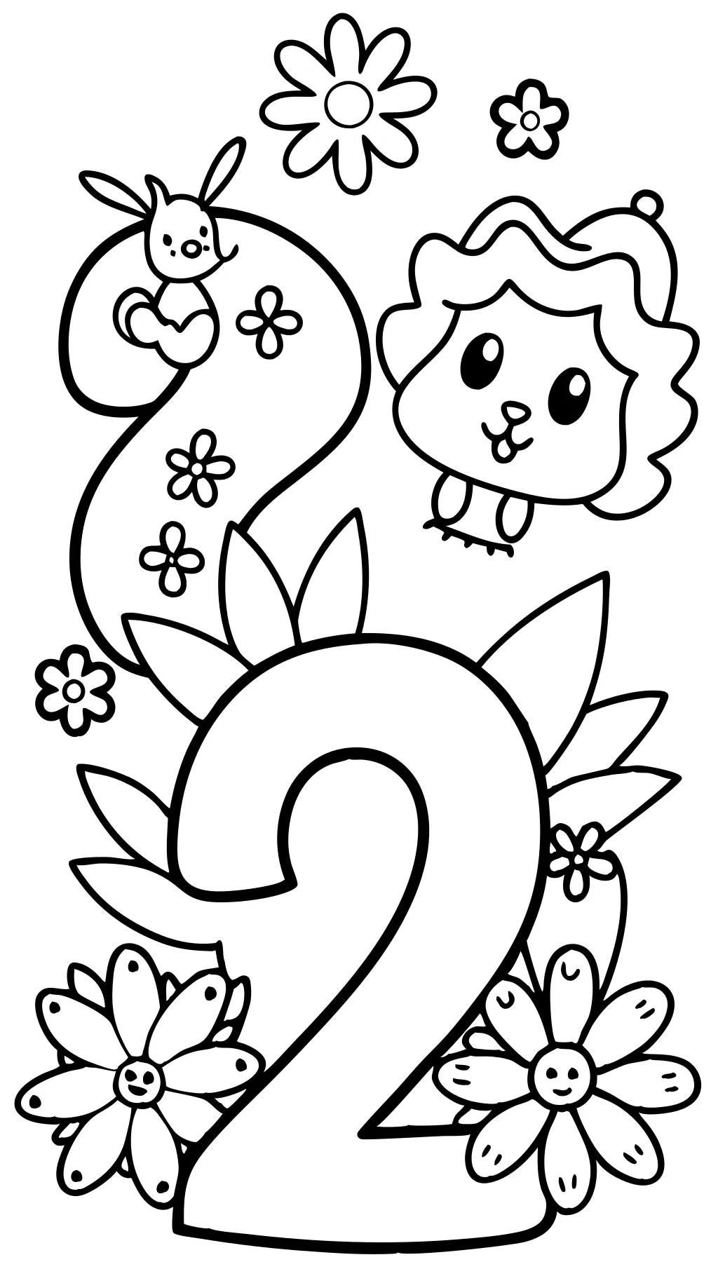 number 2 coloring pages